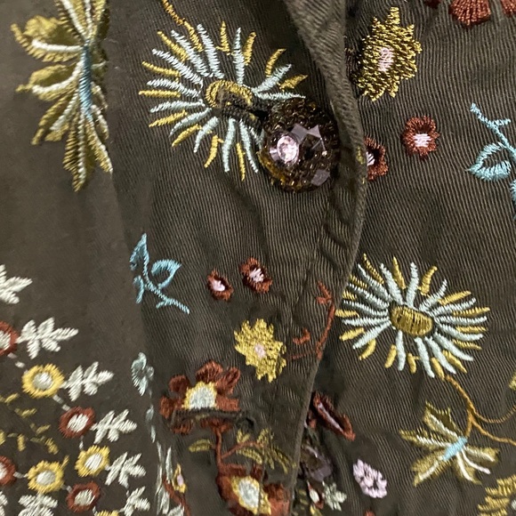 Johnny Was Olive Floral Embroidered Jacket - Picture 5 of 7